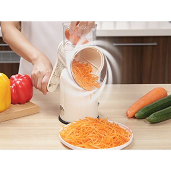 Manual Rotary Cheese Grater 5-in-1 with Suction Base Vegetable Slicer Green - Picture 9 of 16